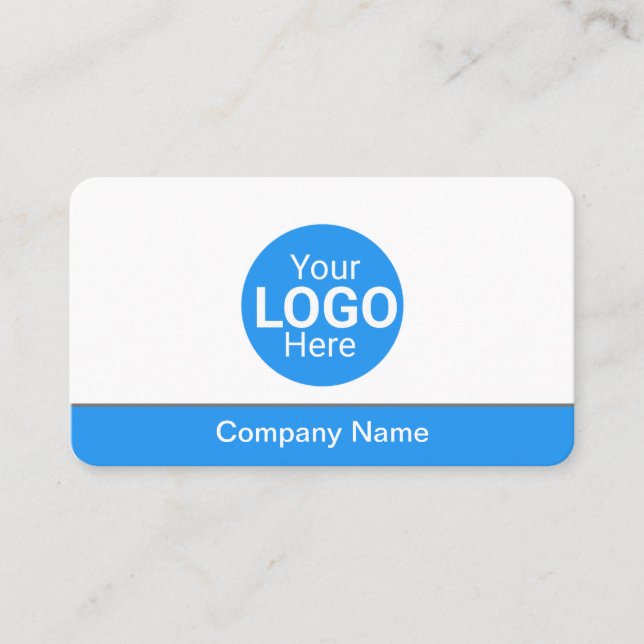 Modern blue bottom business details /personalised  business card (Front)