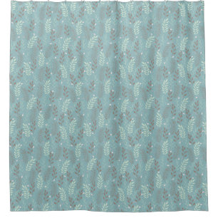 Modern Blue Branches Shower Curtain