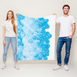 Modern Blue Bubbles Baby Boy Pattern Fleece Blanket