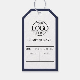 Modern Blue Business Logo Clothing Price Hang Tag