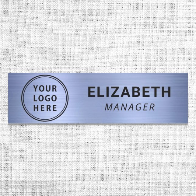 Modern Blue Business Logo Name Tag (Creator Uploaded)