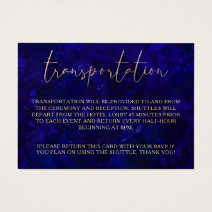 Modern Blue Calligraphy Wedding Transportation