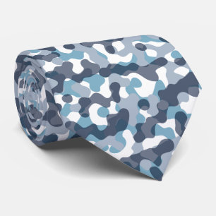Modern blue camouflage tie