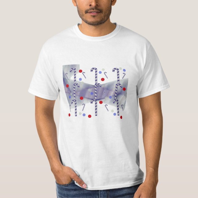 Modern Blue Candy Cane T-Shirt (Front)