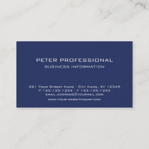 Modern Blue Carbon Fibre Photo Business Card