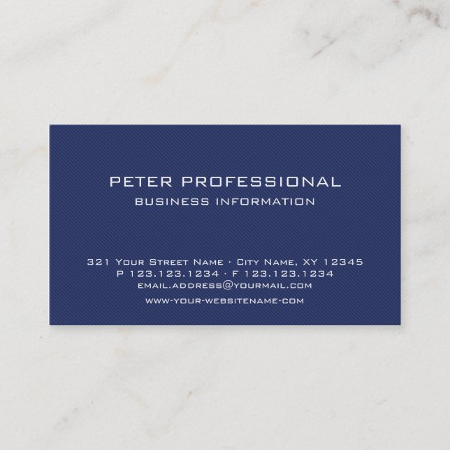 Modern Blue Carbon Fibre Photo Business Card (Front)