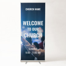Modern Blue Christian Church Welcome