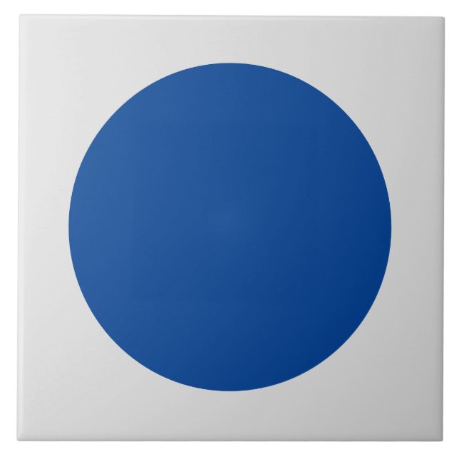 Modern Blue Circle White Tile (Front)