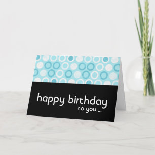 Modern Blue Circles Happy Birthday Greeting Card