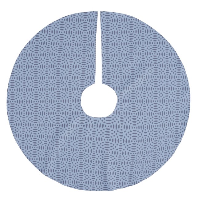 Modern Blue Circular Shapes Seamless Pattern Brushed Polyester Tree Skirt (Front)