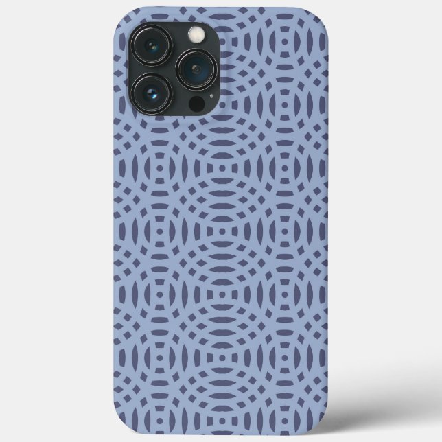 Modern Blue Circular Shapes Seamless Pattern Case-Mate iPhone Case (Back)