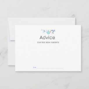 Modern Blue Clothesline Advice For The New Parents Card