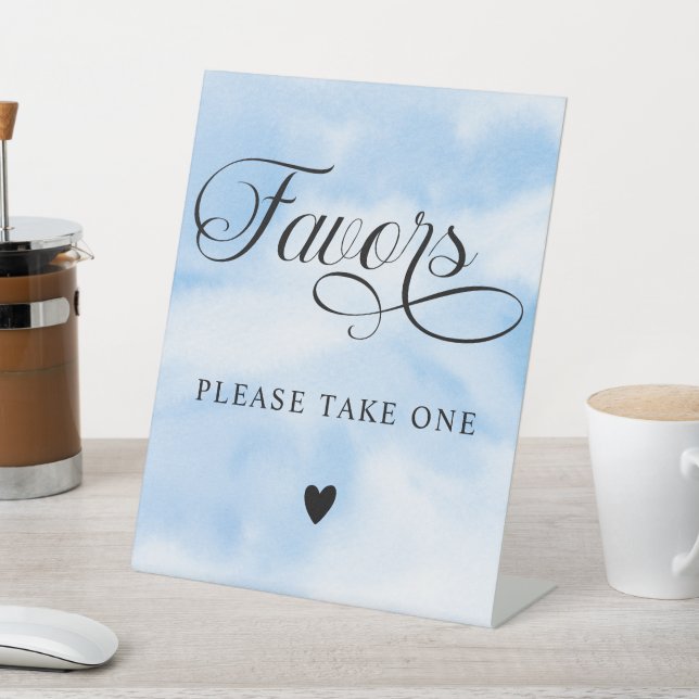 Modern Blue Cloud Nine Baby Shower Favours Sign (In SItu)