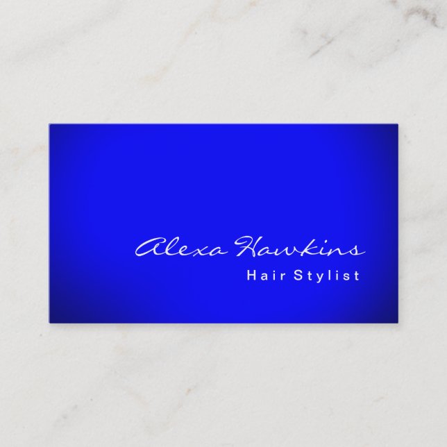Modern Blue Colour Hair Stylist Makeup Artist Business Card (Front)
