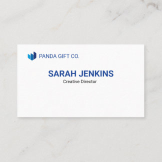 Modern Blue Corporate Geometric Custom Logo Business Card