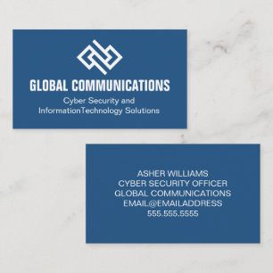 Modern Blue Cyber Security Technology Company Business Card