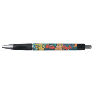 Modern blue dark floral