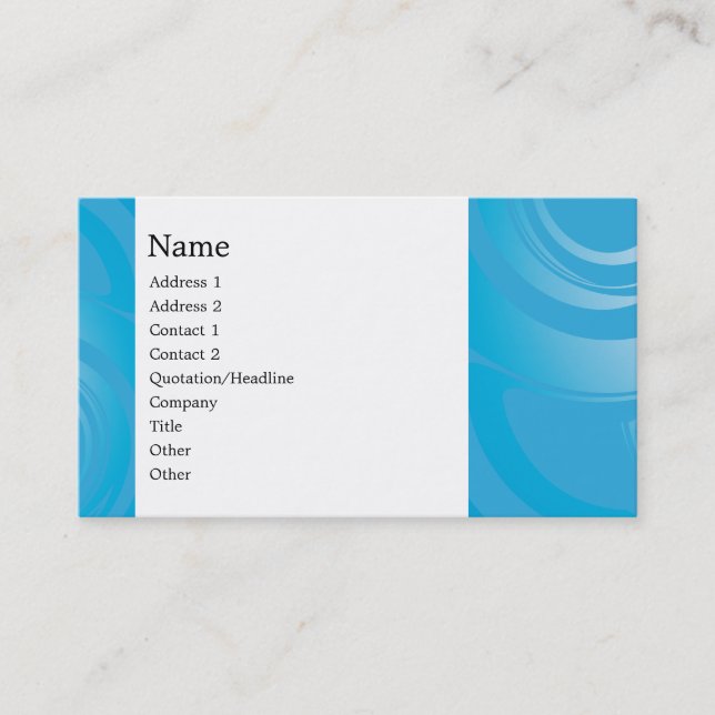 Modern Blue Design Business Card (Front)