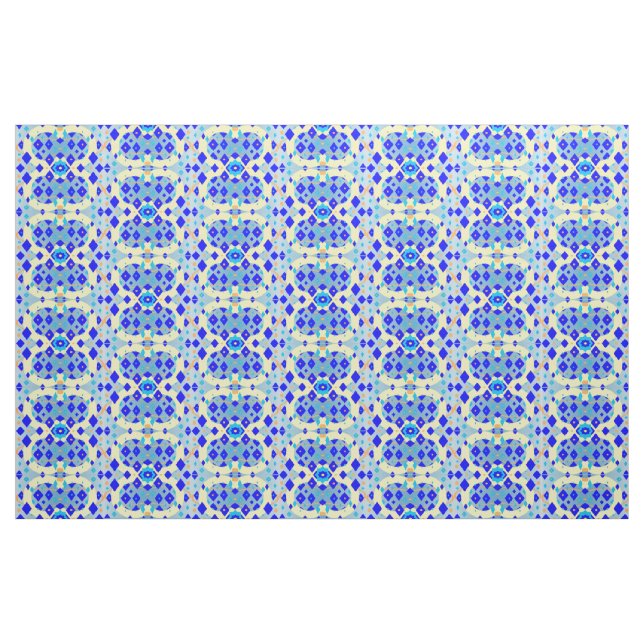 Modern Blue Diamond Abstract Fabric (Fat Quarter)