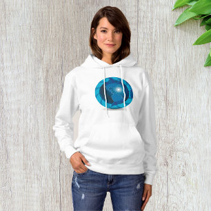 Modern Blue Earth Globe World Map Hoodie