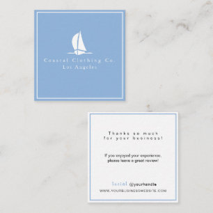 Modern Blue Elegant Boat Coastal Company Note Card