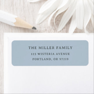 Modern Blue Elegant Family Name Return Address