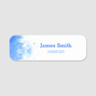 Modern Blue Employee ID Name Tag