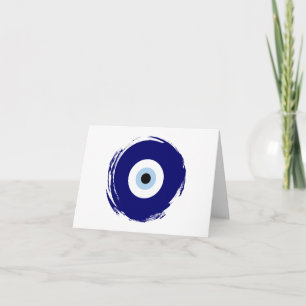 Modern Blue Evil Eye Good luck & Protection Symbol Card