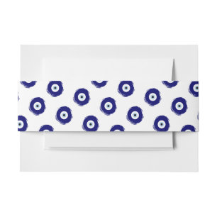 Modern Blue Evil Eye Good luck & Protection Symbol Invitation Belly Band