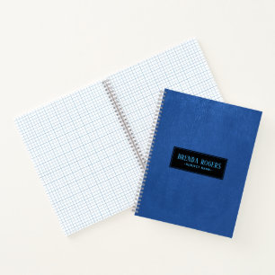 Modern Blue Faux Leather Notebook