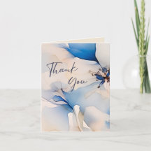 Modern Blue Floral Blossom Wedding