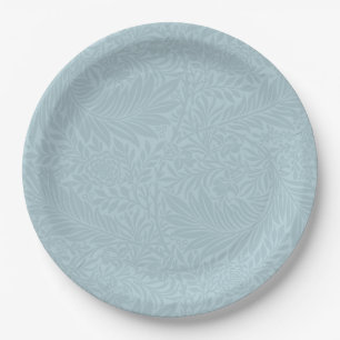 Modern Blue Floral Botanical Paper Plate