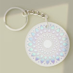 Modern Blue Floral  Lotus Mandala Key Ring<br><div class="desc">Unique artistic design featuring faux foil lotus mandala. Great design for an energy worker,  counsellor life coach and more.</div>