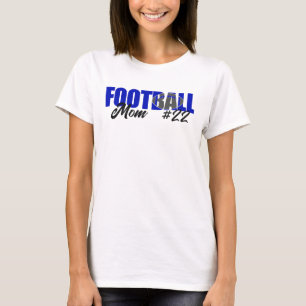 Modern Blue Football Mom T-Shirt