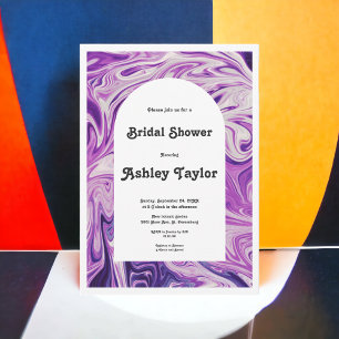 Modern Blue Galaxy Abstract Art Bridal Shower Invitation