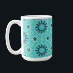Modern Blue Geometric Burst Coffee Mug<br><div class="desc">Add a bold pop of color to your daily routine with this beautiful blue burst geometric pattern mug. Featuring a dynamic geometric design that radiates outward in layered shades of blue, this mug combines modern style with eye-catching movement. The crisp lines and vibrant hues create a striking, contemporary look that...</div>