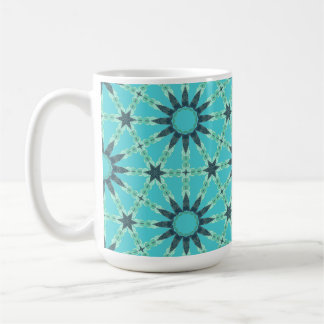 Modern Blue Geometric Burst Coffee Mug
