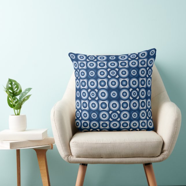 Modern Blue Geometric Pattern Cushion (Chair)