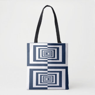 Modern Blue Geometric Pattern Tote Bag