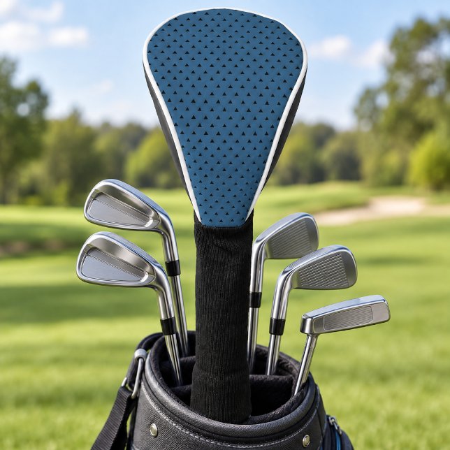 Modern Blue Geometric Triangle Pattern Golf Head Cover (Creator Uploaded)