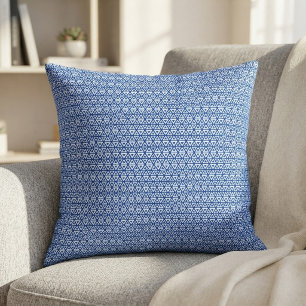 Modern Blue Geometric Triangle Pattern Minimalist Decorative Cushion