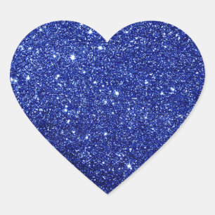 Modern blue glitter heart sticker
