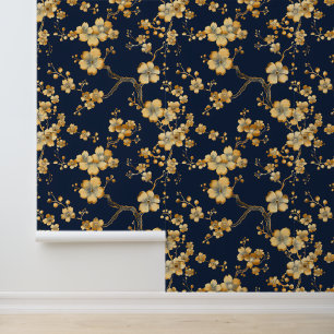 Modern Blue Gold Art Deco #4 Wallpaper