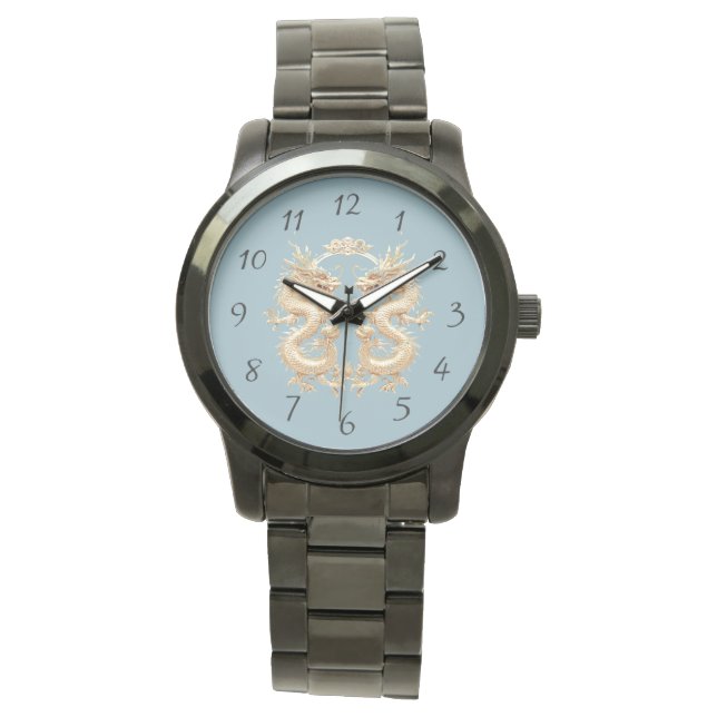 Modern Blue Gold Dragon Watch (Front)