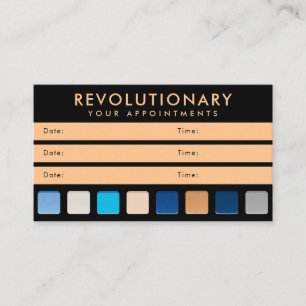 Modern Blue Gold Eyeshadow Pallete Makeup Artist Appointment Card