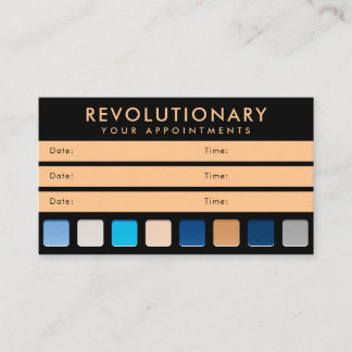 Modern Blue Gold Eyeshadow Pallete Makeup Artist Appointment Card