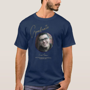 Modern Blue & Gold Graduate Photo Graduation Mens T-Shirt