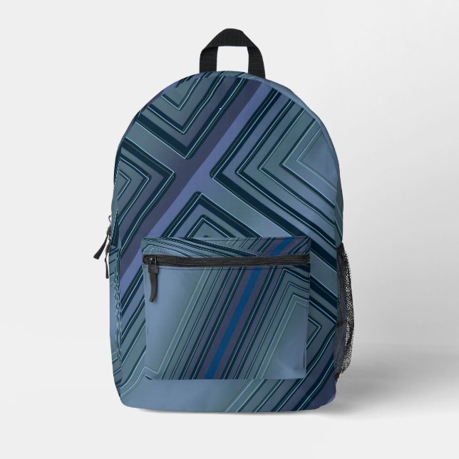 Modern Blue gradient cosmos space galaxy kids Printed Backpack (Front)