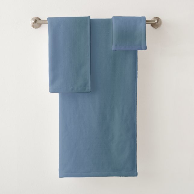 Modern blue gradient Watercolor galaxy  Bath Towel Set (Insitu)