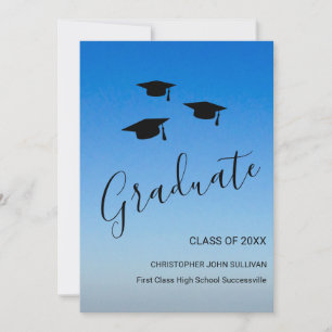 Modern Blue Graduation Announcement